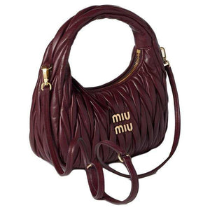 MIU MIU Wander ميو ميو حقيبة هوبو واندر بتصميم مبطن جلد نابا.