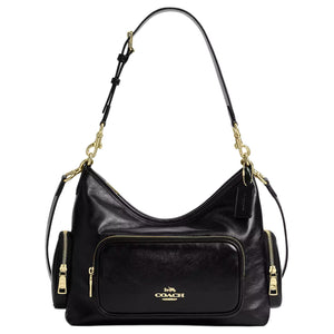 COACH Laurel 30 Zipper Detachable Shoulder Strap Leather Single Shoulder Bag Large Women's Black
