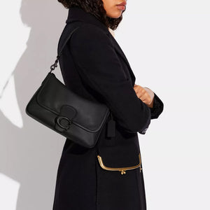 COACH Tabby 27 Snap-Closure Leather Crossbody Single Shoulder Bag Large Women's Black