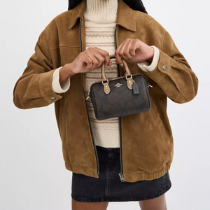 COACH Rowan 18 Crossbody Tote Mini Women's Tan.