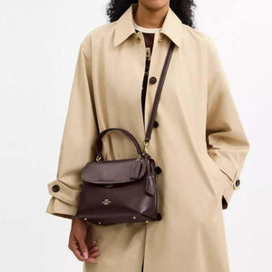 COACH Emory 25 Crossbody Leather Tote Bag Medium Coffee.