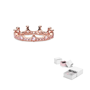 Pandora Crown Ring Rose Gold Pink.