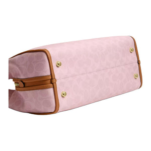 COACH Erin 31 Monogram Full Print Metal Accessory Floral Letter Pendant Tote Bag, Coated Canvas Leather Handbag Single Shoulder Bag, Large Size Women's Pink