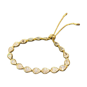 apm monaco adjustable waterdrop delicate bracelet for women, gold