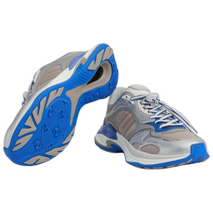 GUCCI 2.0 Mesh Leather Round Blue Grey.