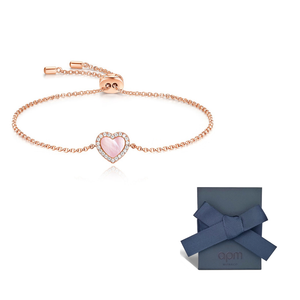 apm monaco valentine love heart bracelet pink.