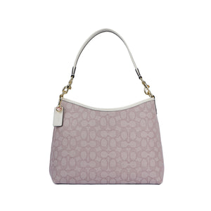 COACH Laurel 31 Gold Metal Logo Detachable Shoulder Strap Bag, Underarm Bag, Fabric Single Shoulder Bag, Large Size, Women's, Pink