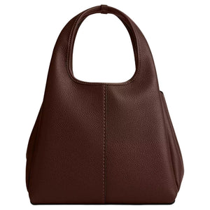 COACH Lana 22 Metal Logo Polished Pebble Leather Handbag Small Size Women's Brass Maple Color