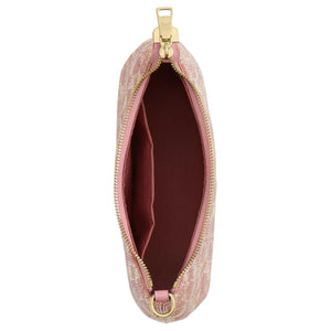 COACH Teri 24 Print Design Detachable Chain Fabric Single Shoulder Bag Medium Size Women's Pink