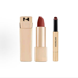 Hourglass light mist gold rabbit lipstick + small gold tube mouth red makeup set