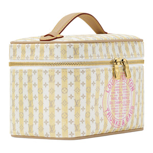 LOUIS VUITTON Nice Pastel Stripe Design Linen-Cotton Blend Coated Canvas Makeup Bag Mini Women's Multi-Color