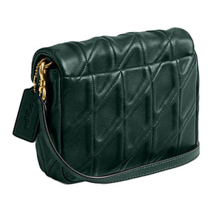 COACH Tapby 17 Brand Logo Flip Flip Closure Sheepskin Crossbody Shoulder Bag Small Women's Jungle Green