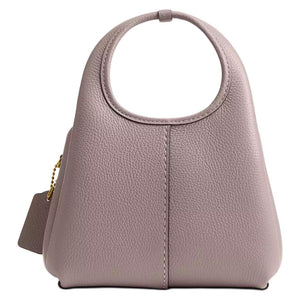 COACH Lana 19 Brand Logo Detachable Chain Strap Polished Pebble Pattern Leather Single Shoulder Crossbody Handbag Small Women's Brass Gray Edition