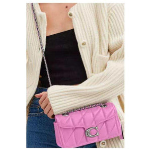 COACH Tabby 20 Leather Shoulder Bag Small Pink.