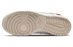 Inspect the durable outsole of Nike Shoes and حذاء نايك الأصلي الذي يضمن راحة شوز نايك، مع ميزات حذاء Nike Dunk Low رياضي باللون الأبيض والوردي ومواصفات nike schuhe.
