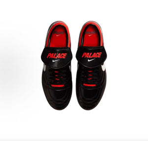 The top view highlights Nike Shoes craftsmanship, showcasing the حذاء نايك الأصلي مع أصلي 100% حذاء نايكي x بالاس أسود | Nike x Palace Black Red ضمن أفضل موديلات شوز نايك وتصاميم nike schuhe.