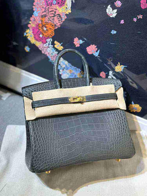 حقيبة فاخرة بتصيم Birkin - نقشة جلد التمساح - جودة صينية عالية.