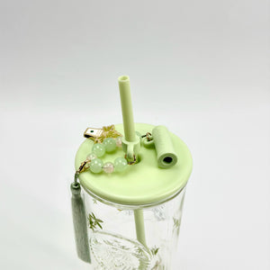 Starbucks Cup 2026 Spring Pattern Series Chinese Triangular Shaped Straw Cup Water Cup with Straw Stopper