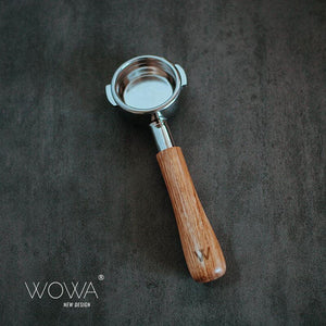 WOWA Portafilter بمقبض خشبي فاخر وتصميم أنيق.
