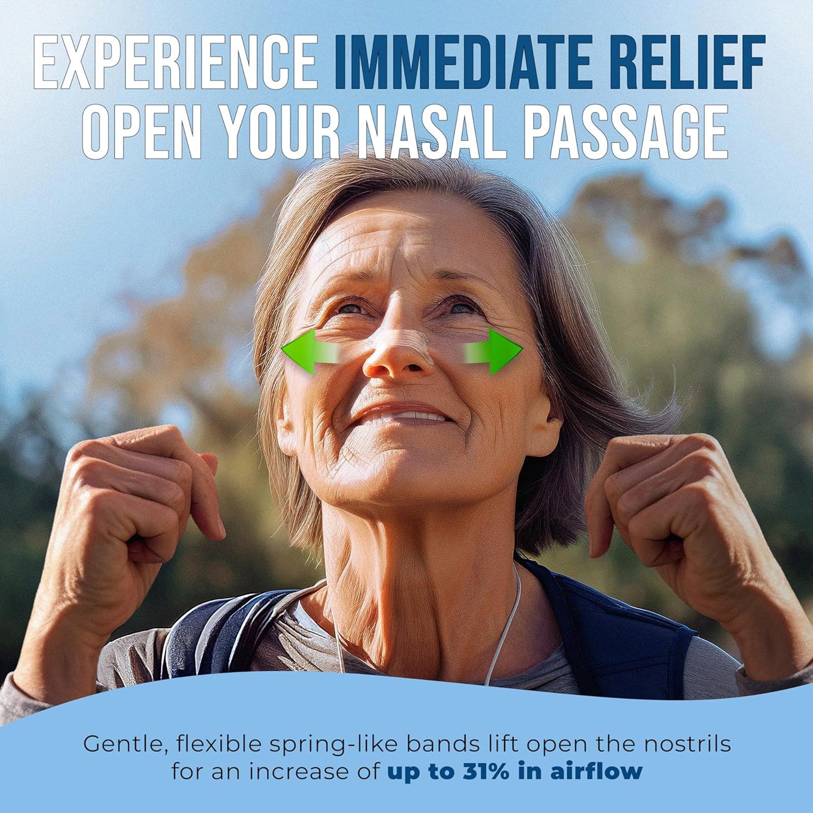 أصلي 100% لصقات الأنف Nasal Strips لتحسين التنفس والشخير