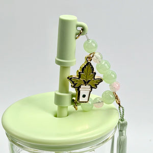 Starbucks Cup 2026 Spring Pattern Series Chinese Triangular Shaped Straw Cup Water Cup with Straw Stopper