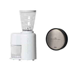 طاحونة قهوة HARIO V60 Electric Coffee Grinder مدمجة واحترافية.