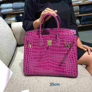 شنطة Birkin نسائية فاخرة بنقشة جلد التمساح – جودة صينية عالية.
