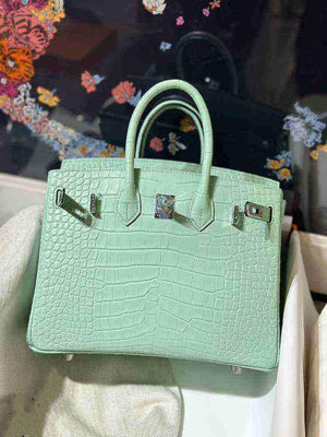 حقيبة فاخرة بتصيم Birkin - نقشة جلد التمساح - جودة صينية عالية.