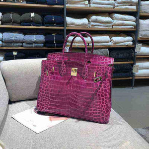 شنطة Birkin نسائية فاخرة بنقشة جلد التمساح – جودة صينية عالية.