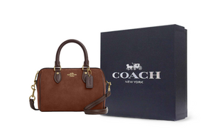 COACH Rowan 17 Boston Tote Small Vintage Brown.
