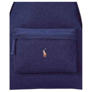 Polo Ralph Lauren Brand Logo Fabric Backpack Unisex Couple's Style Navy Blue
