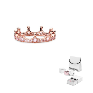 Pandora Crown Ring Rose Gold Pink.