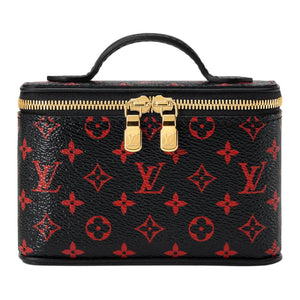 LOUIS VUITTON Nice BEAUTY classic monogram full-print monogram infrarouge coated canvas makeup bag for women, black with red