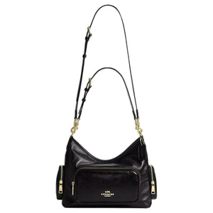 COACH Laurel 30 Zipper Detachable Shoulder Strap Leather Single Shoulder Bag Large Women's Black