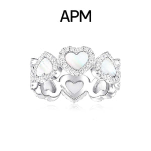 apm monaco heart to heart 925 silver ring.