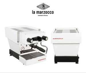 ماكينة تحضير اسبرسو منزلية La Marzocco Linea Micra باللون الأبيض الناصع pure white studio views.