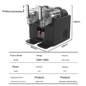 modern Dual Tank Smoothie Machine and Ice Cream Machine