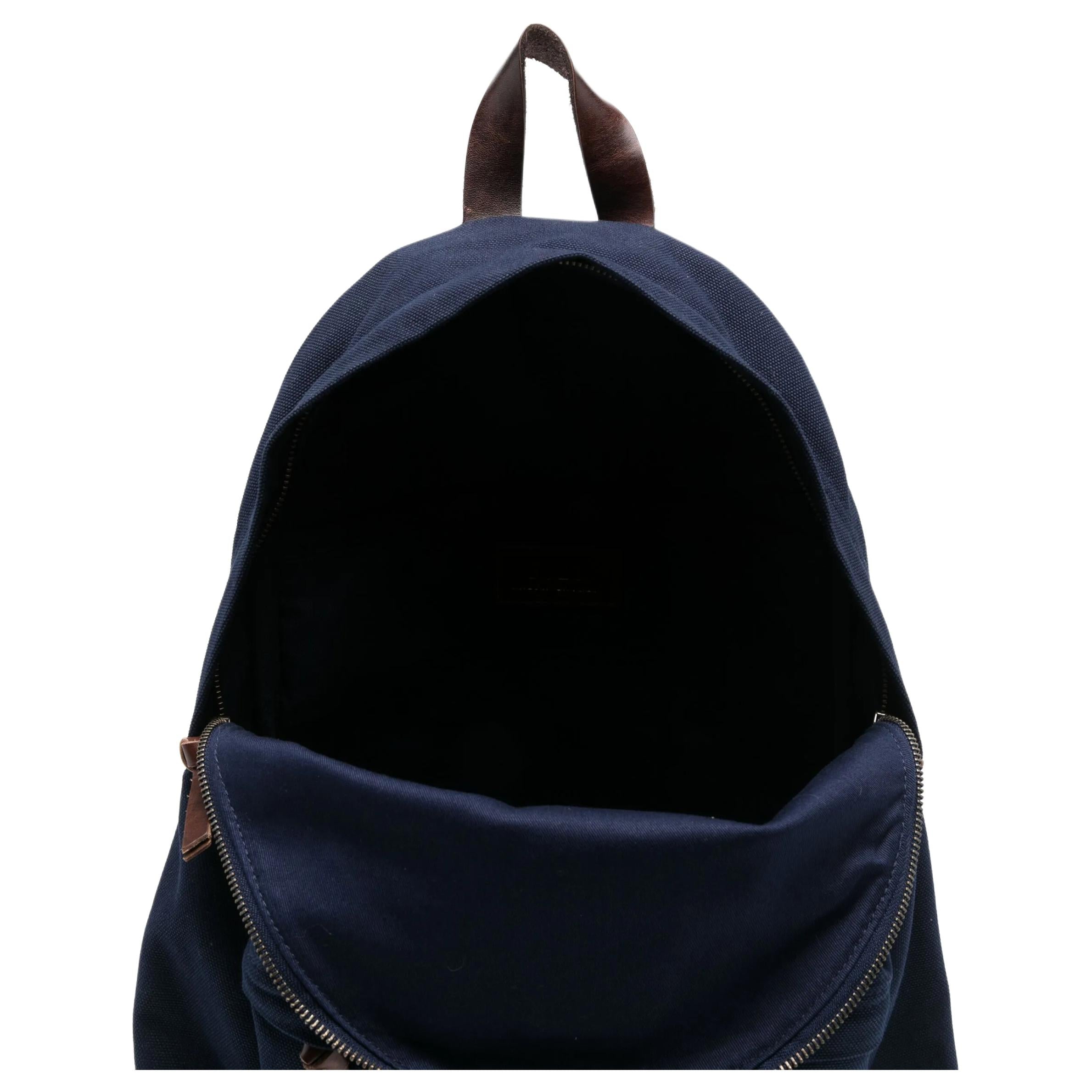 Polo Ralph Lauren Polo Bear Bear Print Letter Logo Cotton Backpack Men's Navy Blue