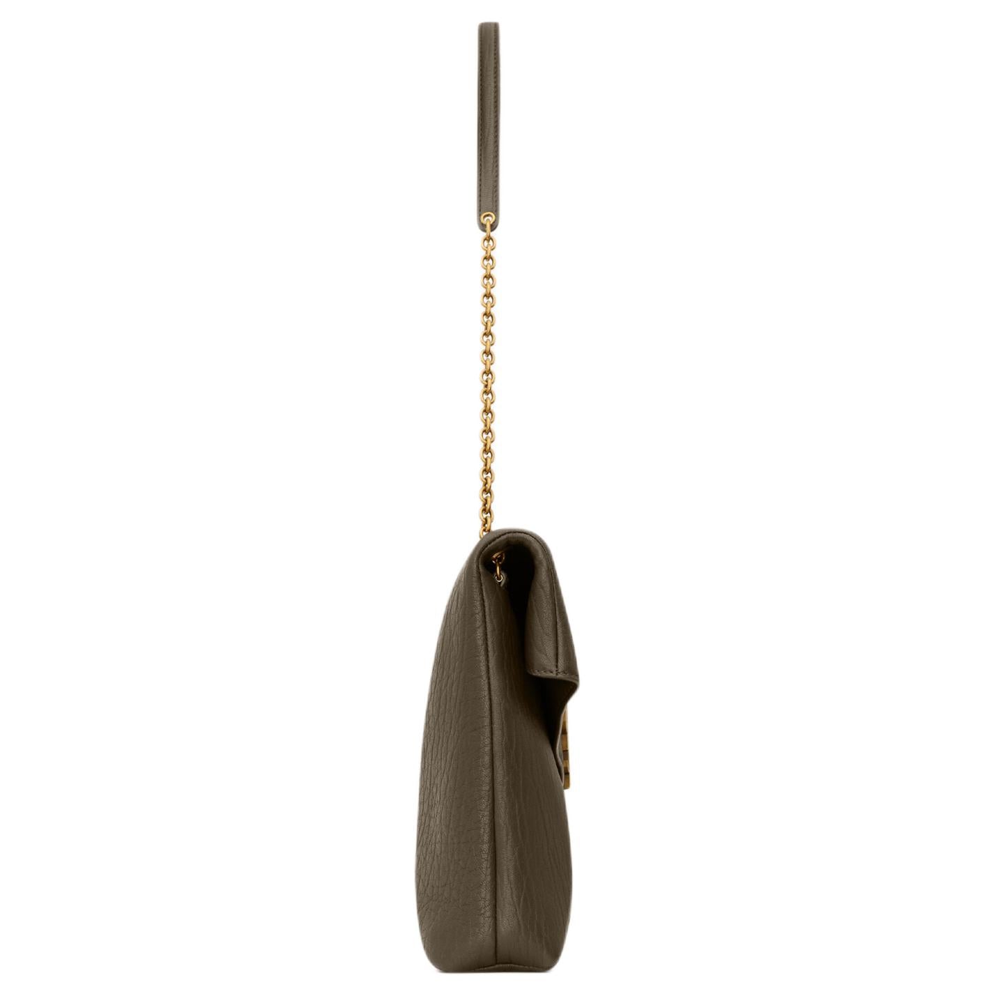 SAINT LAURENT YSL CASSANDRE CASSANDRE brand logo lambskin single shoulder bag extra large women's light musk color