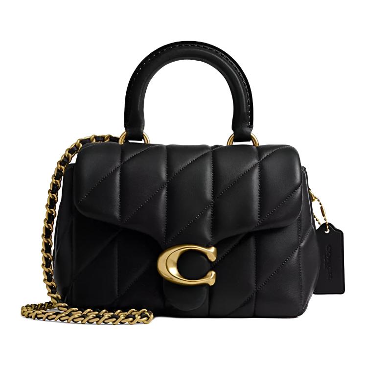 COACH Tabby 19 Quilted Decorative Chain Sheepskin Single Shoulder Handbag Small Women's Black
