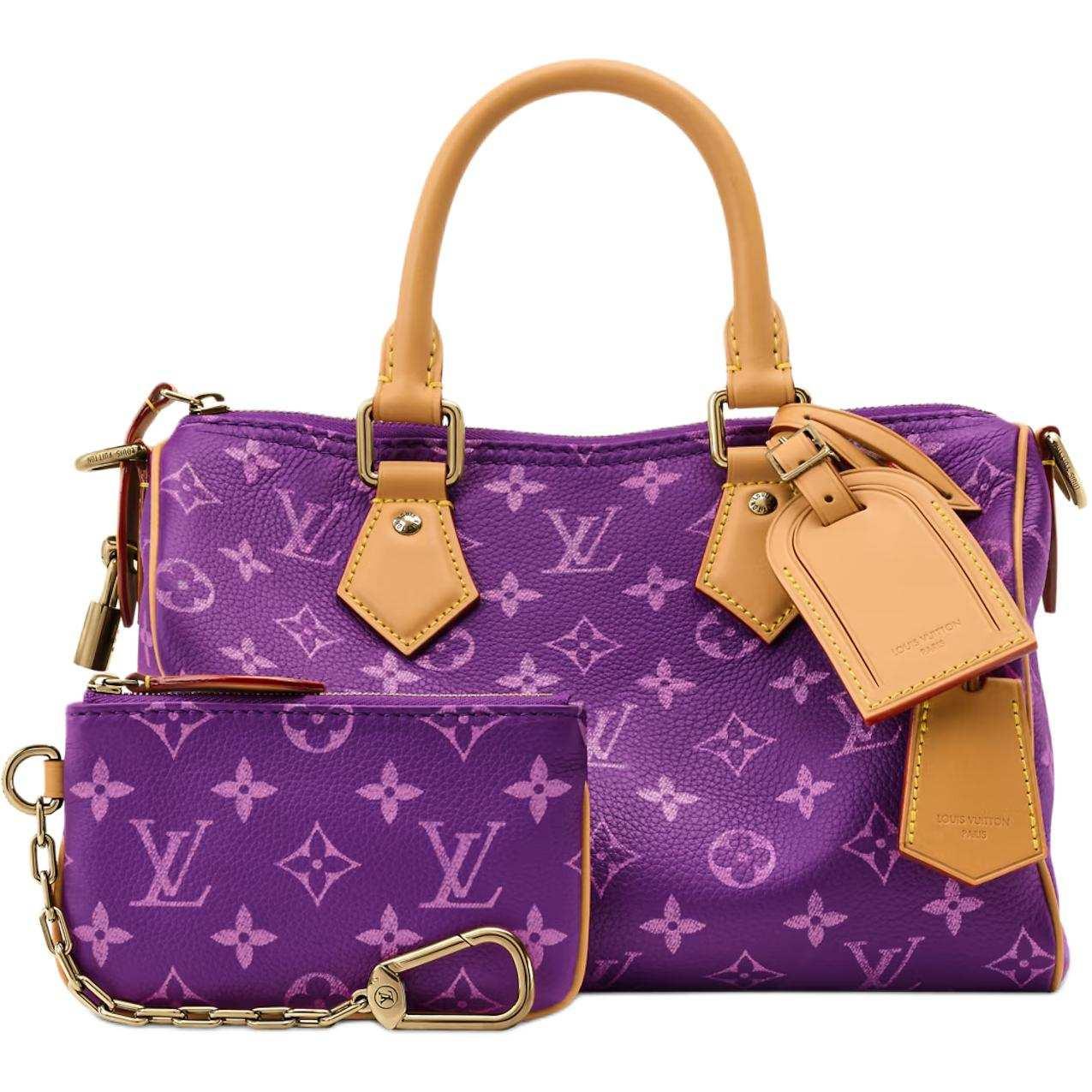 حقيبة Speedy 25 من Louis Vuitton باللون البنفسجي المميز.