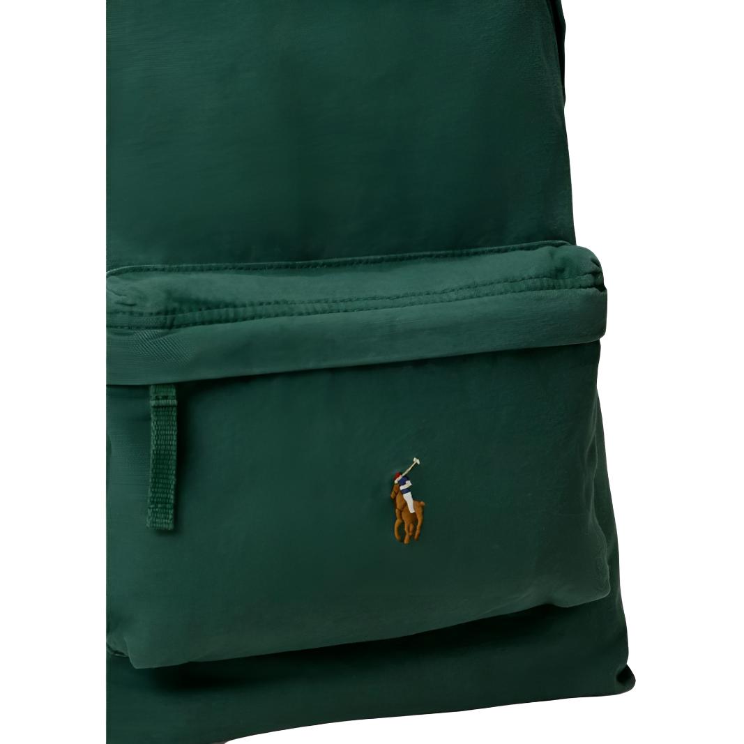 Polo Ralph Lauren Logo Embroidered Adjustable Shoulder Strap Cotton Backpack Unisex Couple Style Green
