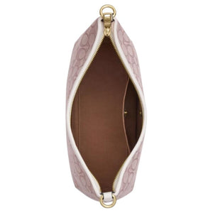 COACH Laurel 31 Gold Metal Logo Detachable Shoulder Strap Bag, Underarm Bag, Fabric Single Shoulder Bag, Large Size, Women's, Pink