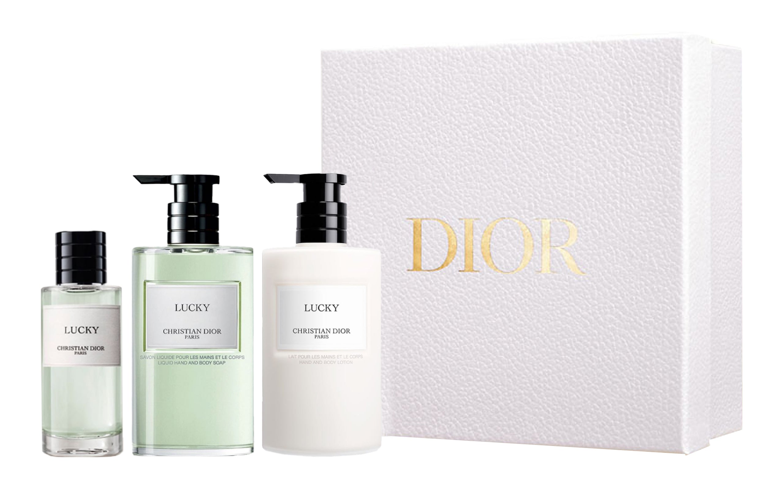 DIOR Collection Lucky Wind Chime Body Wash Body Emulsion Set Strong Perfume EDP Lily of the Valley 50ml + 350ml + 350ml
