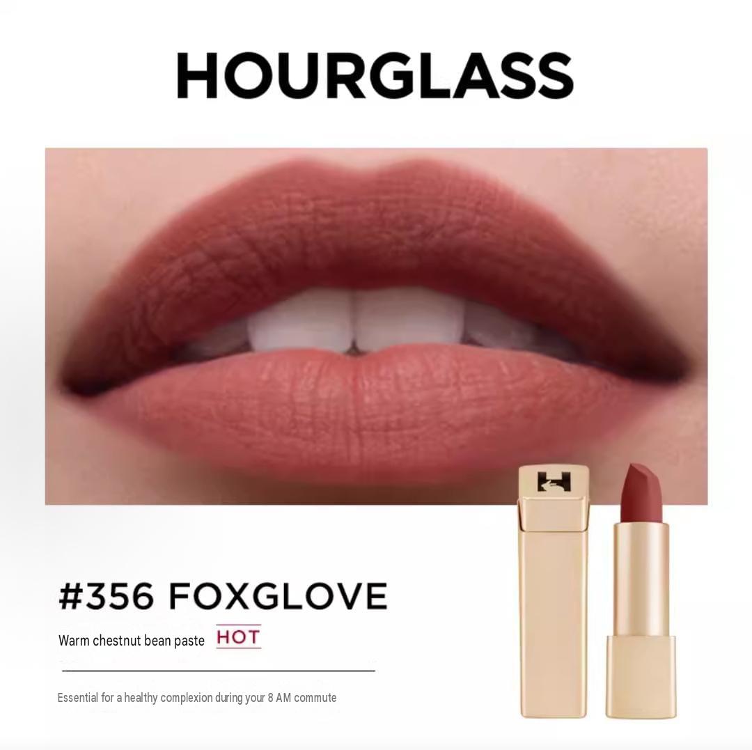 Hourglass light mist gold rabbit lipstick + small gold tube mouth red makeup set