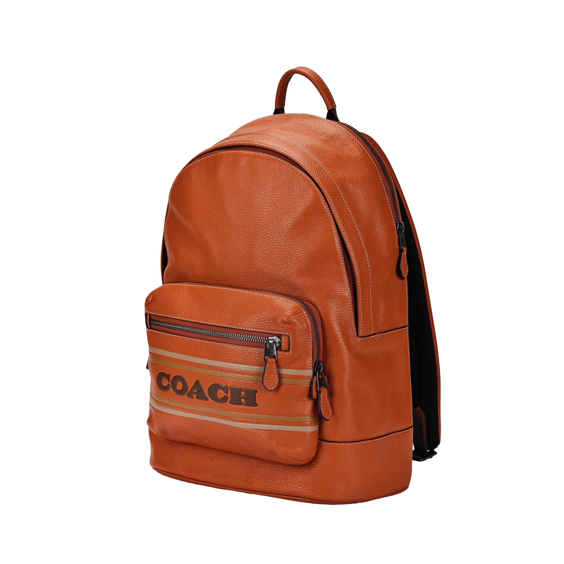 COACH Westway 32 zipper closure cowhide leather fabric backpack backpack and backpack large size women's brown