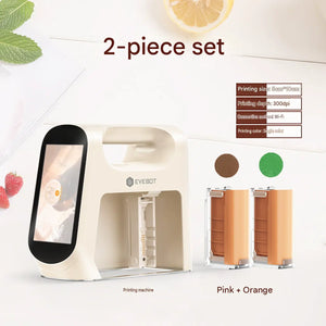 Bundle layout of طابعة الطعام المحمولة (Portable Food Printer) accessories in classic black.