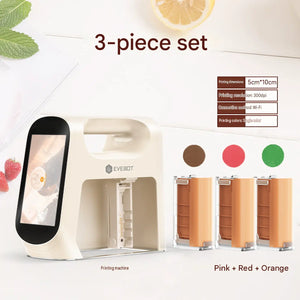 Combined ink selection set configured for الطباعة على القهوة والطعام (Printing on coffee and food) setups.