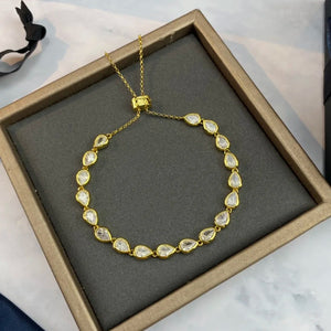 apm monaco adjustable waterdrop delicate bracelet for women, gold
