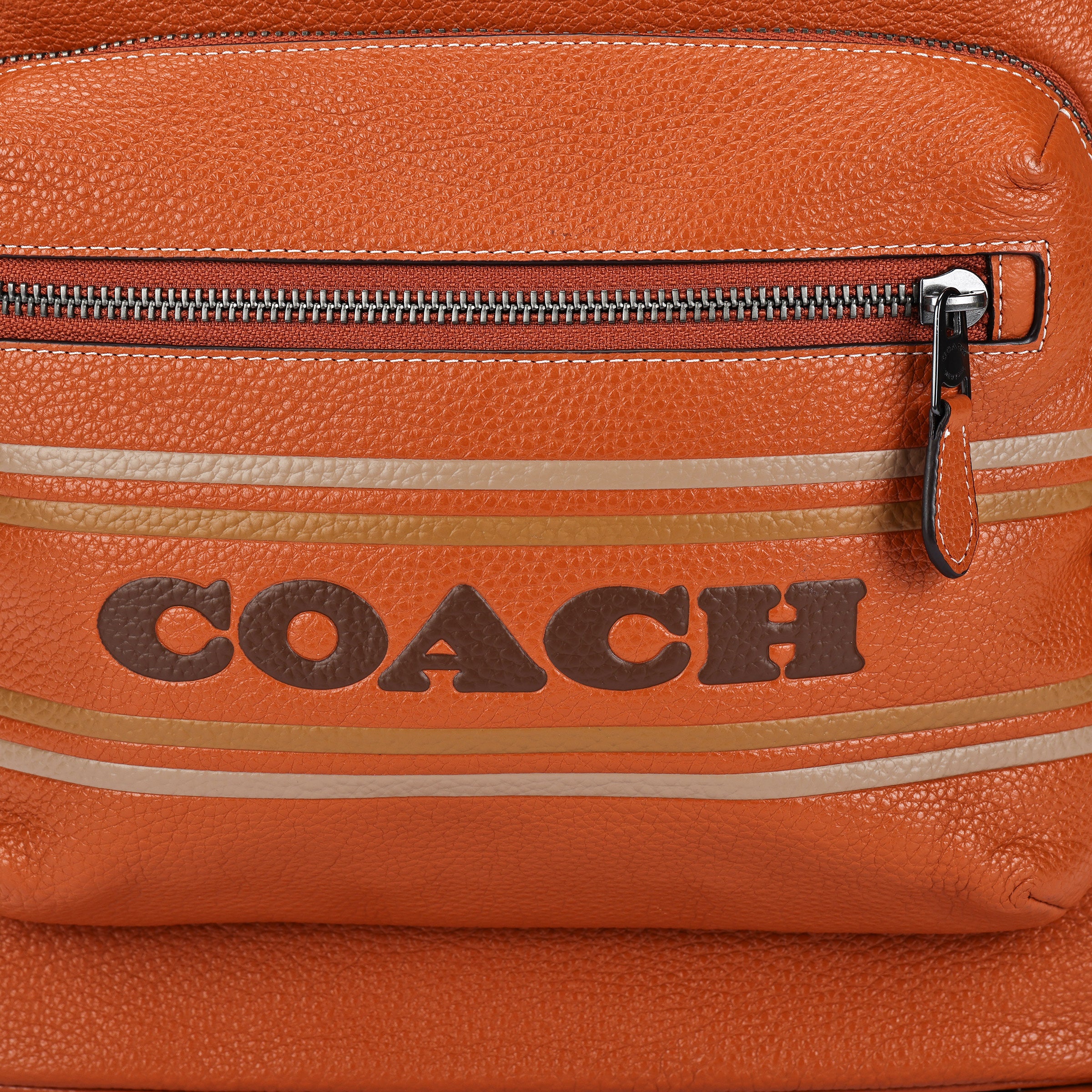 COACH Westway 32 zipper closure cowhide leather fabric backpack backpack and backpack large size women's brown